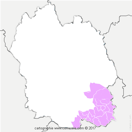 Communauté de Communes des Cévennes au Mont Lozère cartographie